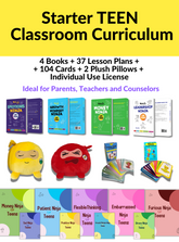 Starter TEEN Classroom Curriculum: 4 Books + 37 Lesson Plans  + 104 Cards + 2 Plush Pillows + Individual Use License